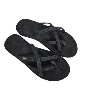 Teva 6840 Olowahu Black Strappy Flip Flop 12